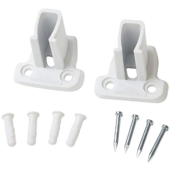 Closetmaid 6641, Resin Low Profile Wall Bracket White with Pins and Anchor 10 Pieces