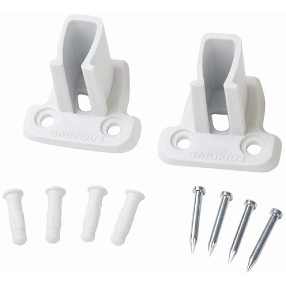 Closetmaid 6641, Resin Low Profile Wall Bracket White with Pins and Anchor 10 Pieces