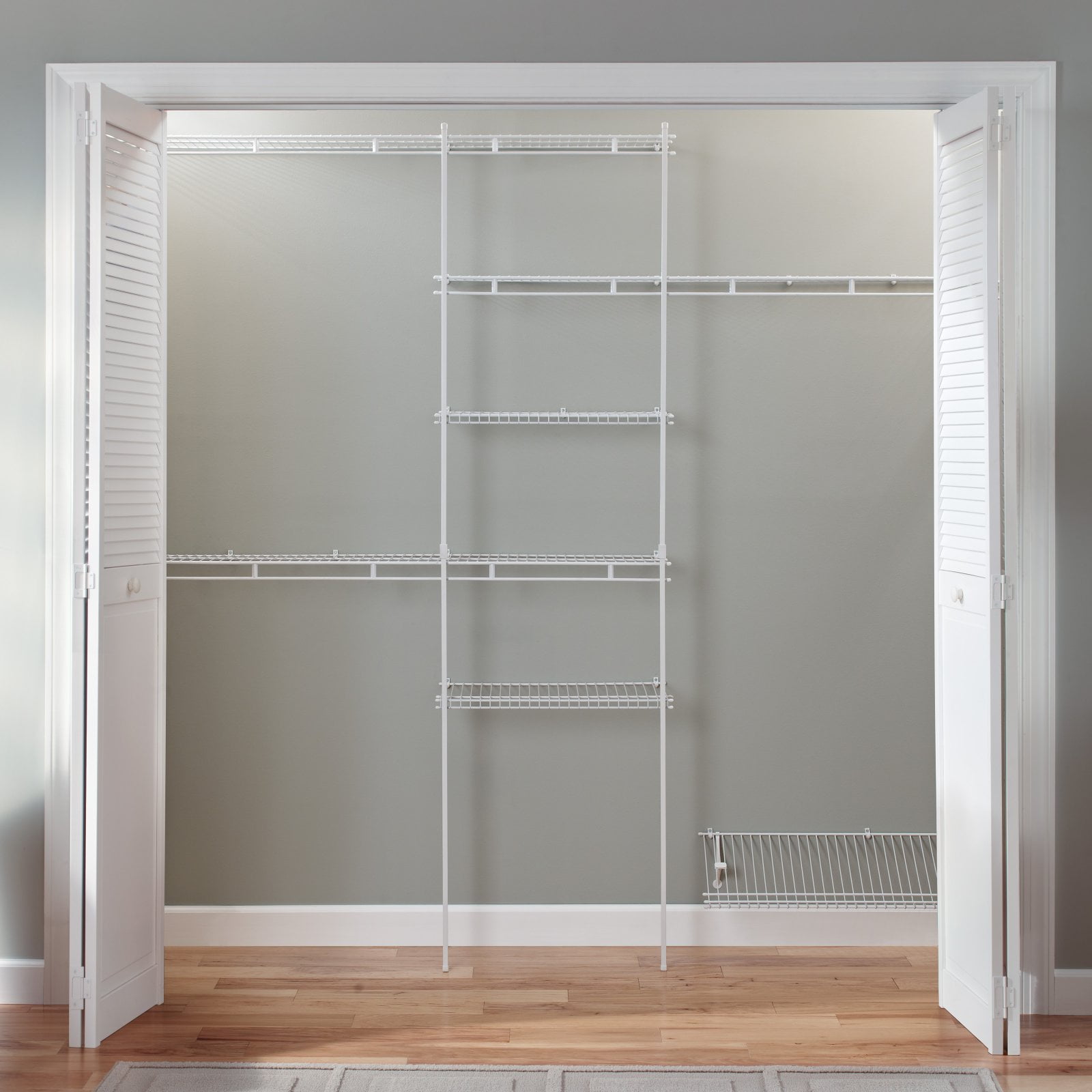 ClosetMaid, Closet Organizer Kit, 61.5 x 14.25 x 2.75, White - Walmart.com