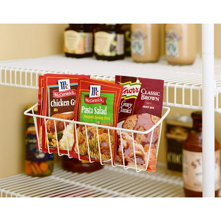 Closetmaid Large Multi-Purpose Wire Packet Pal Shelf Storage Basket, White