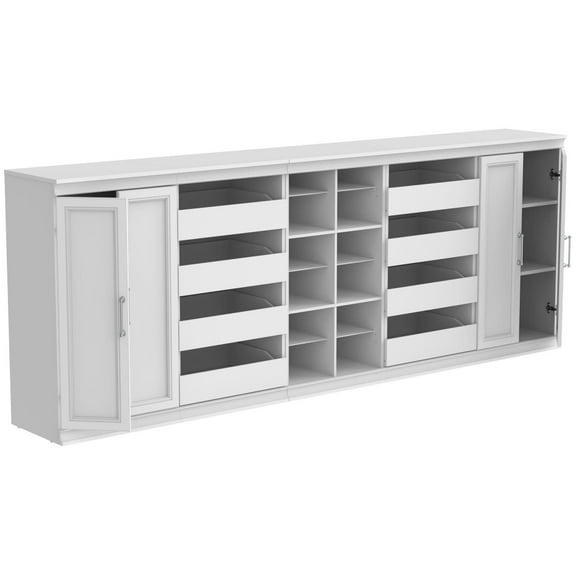 Closetmaid Ms-2116-18S4dr2d Modular 107" Wide Storage Cabinet Entertainment Center Tv