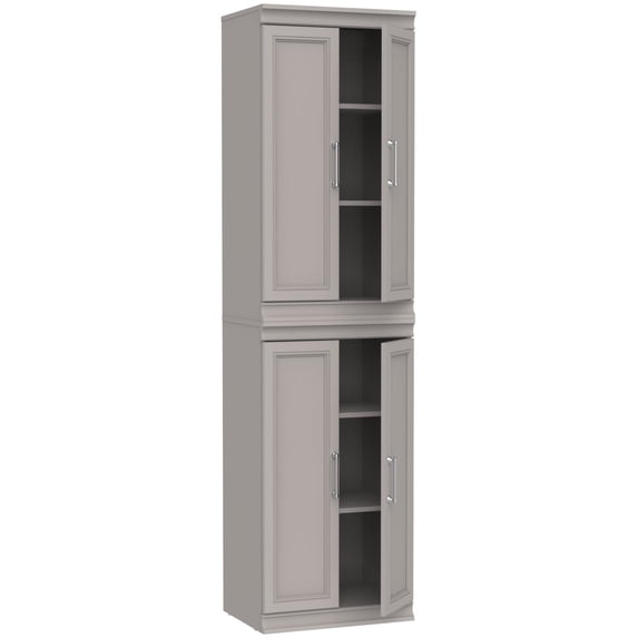 Closetmaid 10000-04840 Modular 21"W X 81"H Double Top And Bottom 6 Shelf Storage Cabinet