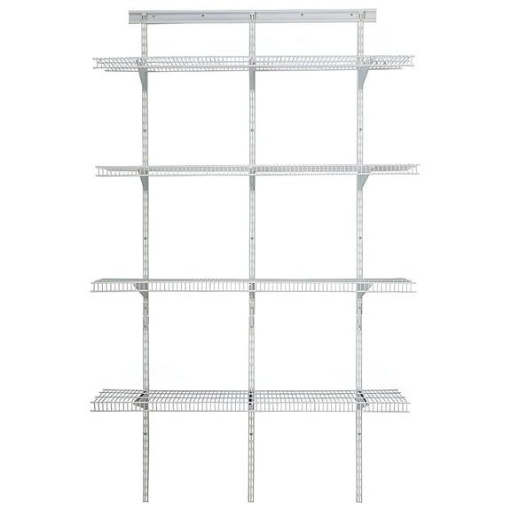 Closetmaid Multi-Purpose Four-Shelf Wire Organizing Kit, White, 150 pound capacity