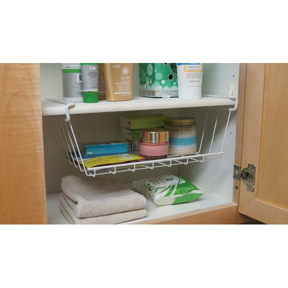 Closetmaid Multi-Purpose Under-Shelf Hanging Wire Storage Basket, White