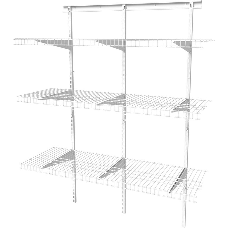 Expandable Reach-in Closet System with Shoe Rack, White – EZ Shelf