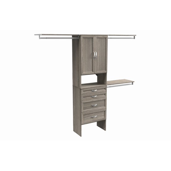 Closetmaid 1792240 Suitesymphony 7 To 10 Foot Wide Closet System Organizer Kit - Grey