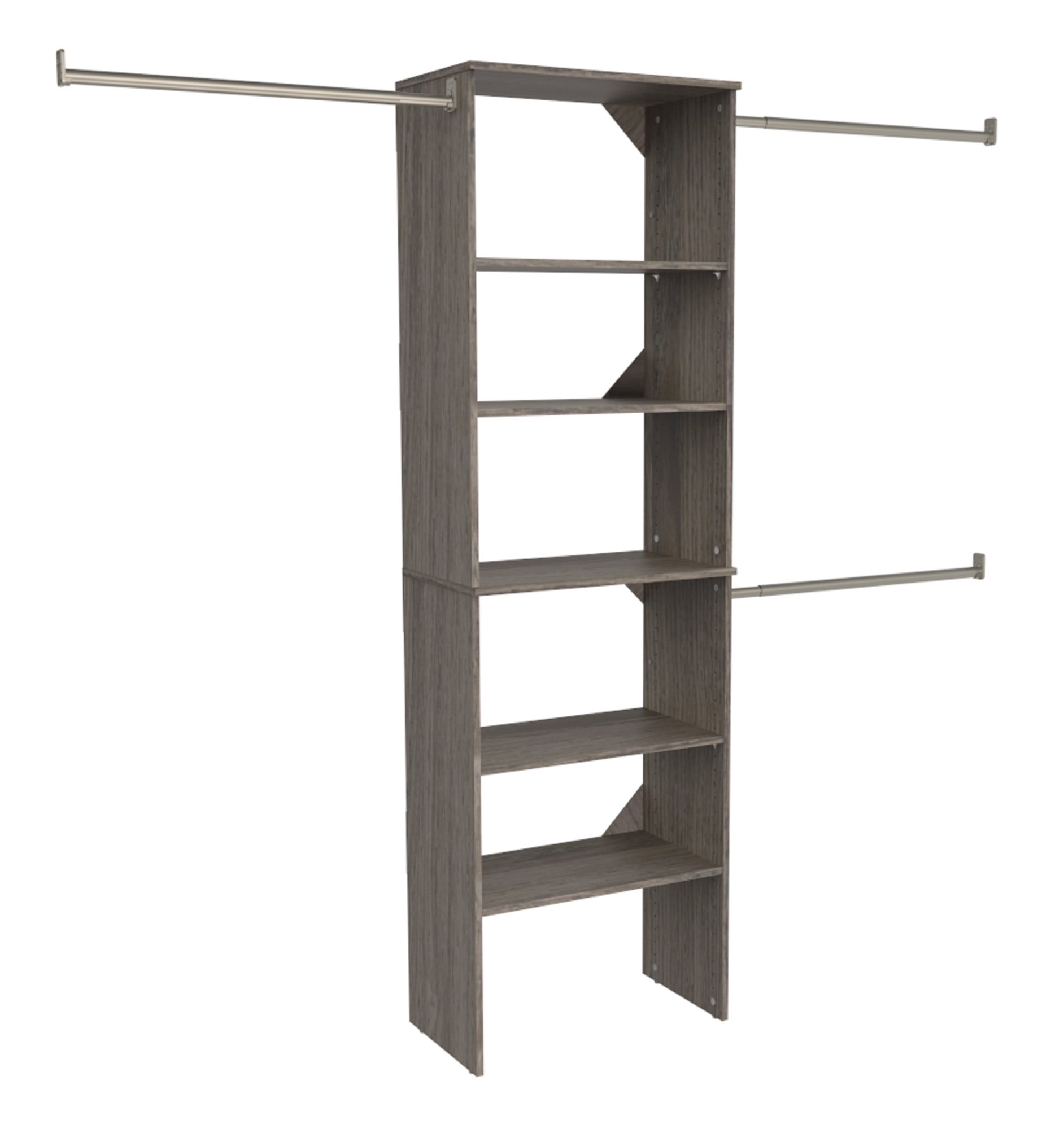 ClosetMaid, Closet System Kit, 661625, Gray, Fits 7-10 Ft Wide Closets