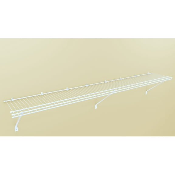 Closetmaid Wsk-7212 Wall Mount 72" Long X 12"D Wire Closet Wall Pantry Shelf Kit - White