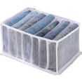 thumbnail image 1 of Closetweaver Mesh Drawer Divider Organizer, Multi-Grid Clothing Storage Box for Jeans, T-Shirts, Underwear, Wardrobe Closet Shelf Bin, Gray, 6-Compartment, 1-Pack White Tanuke, 1 of 9