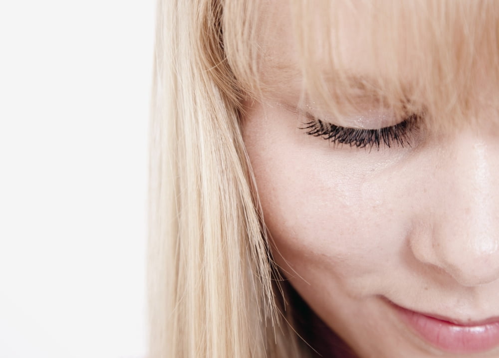 Closeup Of A Womans Face Canvas Art - John Short Design Pics (36 x 26)