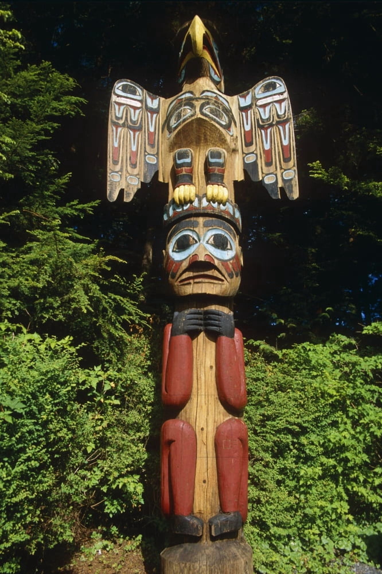 Closeup Of Totem Pole Totem Bight State Historical Park Ketchikan Alaska Se Summer Canvas Art - Peter Barrett Design Pics (24 x 38)