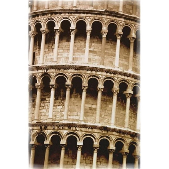 Closeup of The Leaning Tower of Pisa Tuscany Italy Poster Print by Carson Ganci, 22 x 34 - Large