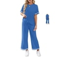 thumbnail image 1 of Clossjun 2 Piece Sets For Women Casual Daily Wear Summer Vacation Outfit Sets Short Sleeve Top And Wide Leg Pant Set For Work Night Out L, 1 of 1