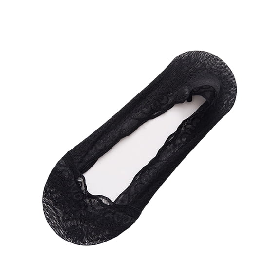 Clossjun 5 Pairs Women No Show Socks Fashion Breathable Lace Socks Non Slip Invisible Socks Daily Wear Low Cut Ankle Socks Back To School Black