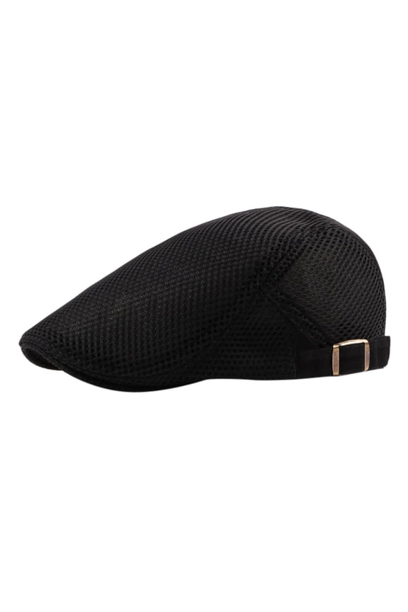 Breathable Flat Cap with Adjustable Strap for Men Women, Breathable Summer Light Newsboy Cap for Driving Walking