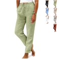 thumbnail image 1 of Clossjun Cotton Linen Pants for Women Loose Fit Daily Wear Summer Fall Sweatpants Casual Soft Lightweight Trousers S, 1 of 5