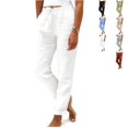thumbnail image 1 of Clossjun Cotton Linen Pants for Women Loose Fit Daily Wear Summer Fall Sweatpants Casual Soft Lightweight Trousers XL, 1 of 5