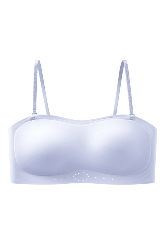 Light Weight Women's Bra Off Shoulder 4WAY Strap–Strapless Convertible Seamless Bandeau with Adjustable Removable Straps
