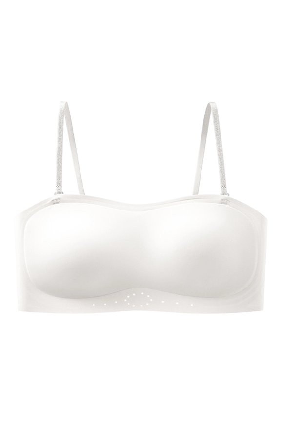Light Weight Women's Bra Off Shoulder 4WAY Strap–Strapless Convertible Seamless Bandeau with Adjustable Removable Straps