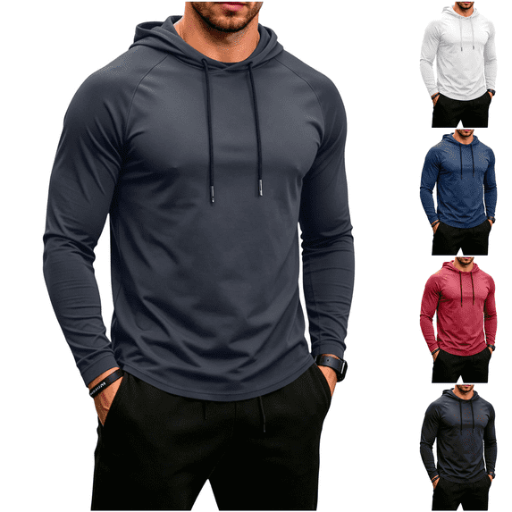 Clossjun Men's Performance Hoodie Raglan Long Sleeve Gym Sweatshirts ...