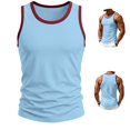 thumbnail image 1 of Clossjun Men's Tank Top Slim Fit Muscle Contrast Sleeveless Shirts Lightweight Breathable Blouses For Gym Workout Sports Light Blue L, 1 of 6