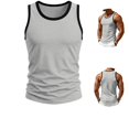 thumbnail image 1 of Clossjun Men's Tank Top Slim Fit Muscle Contrast Sleeveless Shirts Lightweight Breathable Blouses For Gym Workout Sports Light Gray L, 1 of 6