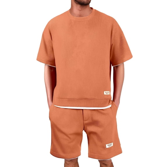 Clossjun Mens 2 Piece Short Set Matching Drawstring Baggy Shorts Sets Casual Summer Outfits