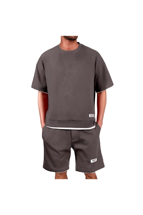 Mens 2 Piece Short Set Matching Drawstring Baggy Shorts Sets Casual Summer Outfits