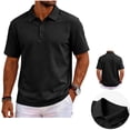 thumbnail image 1 of Clossjun Mens Golf Polo Shirts Quick Dry Lightweight Performance T Shirt Casual Daily Wear Summer Blouses For Work Business Back To School Black L, 1 of 6