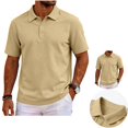 thumbnail image 1 of Clossjun Mens Golf Polo Shirts Quick Dry Lightweight Performance T Shirt Casual Daily Wear Summer Blouses For Work Business Back To School Khaki M, 1 of 1