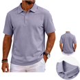thumbnail image 1 of Clossjun Mens Golf Polo Shirts Quick Dry Lightweight Performance T Shirt Casual Daily Wear Summer Blouses For Work Business Back To School Light Purple S, 1 of 6