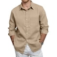 thumbnail image 1 of Clossjun Mens Long Sleeve Button Down Shirts Casual Collared Untucked Shirt Pocket Summer Lightweight T Shirts, 1 of 6