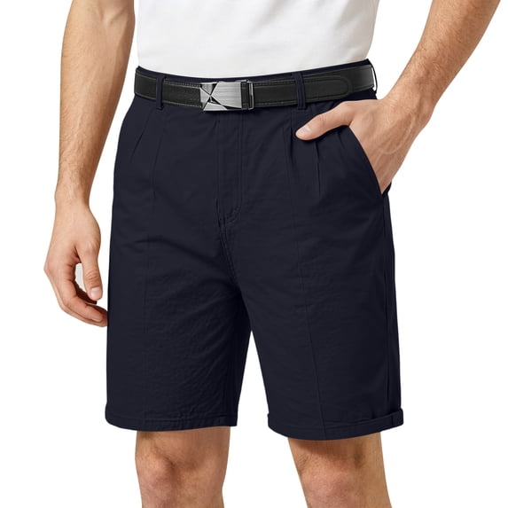 Clossjun Mens Slim Stretch Khaki Shorts Lightweight Quick Dry for Golf Dress Casual Work with Pockets(No Belt)
