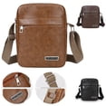 thumbnail image 1 of Clossjun Messenger Bag for Men Crossbody Bags Shoulder Purse Adjustable Belt Small Vintage PU Leather Satchel Pouch Side Daypacks Light Brown, 1 of 6