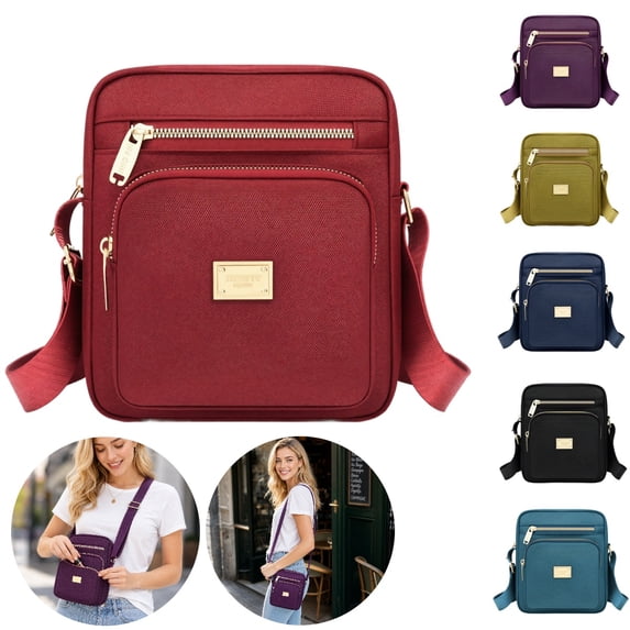 Clossjun Nylon Crossbody Bags For Women Daily Wear Purses Adjustable Belt Handbags Casual Messenger Bag Waterproof For Female Work Out Red