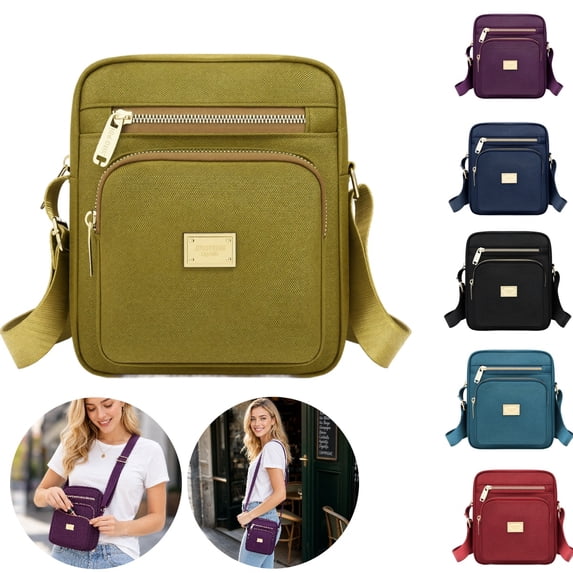 Clossjun Nylon Crossbody Bags For Women Daily Wear Purses Adjustable Belt Handbags Casual Messenger Bag Waterproof For Female Work Out Yellow