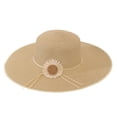 thumbnail image 1 of Clossjun Solid Straw Wide-Brim hat with Daisy Decor, UV-Protective, Lightweight for Trips., 1 of 7
