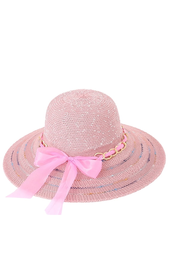 Straw Sun Hats for Women with Bow UPF 50+ UV Protection Visors Summer Travel Wide Brim Elegant Woven French Garden Hat