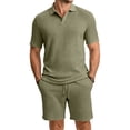 thumbnail image 1 of Clossjun Summer Beach Outfits 2 Piece Short Sleeve Shirts for Male Shorts Vacation Outfits Sets for Men, 1 of 6