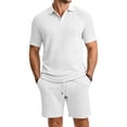 thumbnail image 1 of Clossjun Summer Beach Outfits 2 Piece Short Sleeve Shirts for Male Shorts Vacation Outfits Sets for Men, 1 of 6