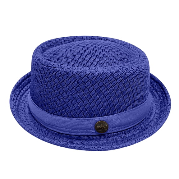 Clossjun Summer Breathable Mesh Pork Pie Hat for Men, Lightweight Packable, Lightweight Fedora Bowler Hat for Men, Beach Travel Party
