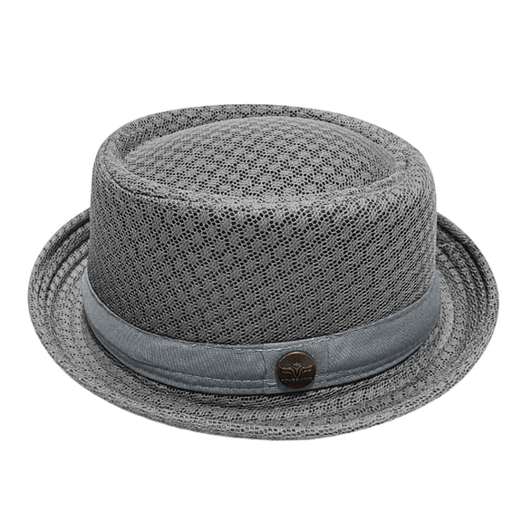 Clossjun Summer Breathable Mesh Pork Pie Hat for Men, Lightweight Packable, Lightweight Fedora Bowler Hat for Men, Beach Travel Party