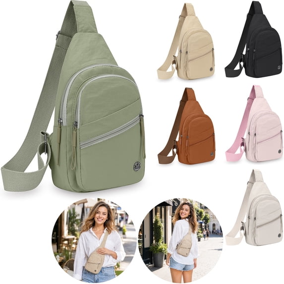 Clossjun Women Men Small Crossbody Bags Daily Wear Sling Bag Adjustable Belt Casual Daypacks For Work Out Hiking Party Back To School Green
