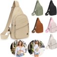 thumbnail image 1 of Clossjun Women Men Small Crossbody Bags Daily Wear Sling Bag Adjustable Belt Casual Daypacks For Work Out Hiking Party Back To School Khaki, 1 of 6