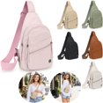 thumbnail image 1 of Clossjun Women Men Small Crossbody Bags Daily Wear Sling Bag Adjustable Belt Casual Daypacks For Work Out Hiking Party Back To School Pink, 1 of 6