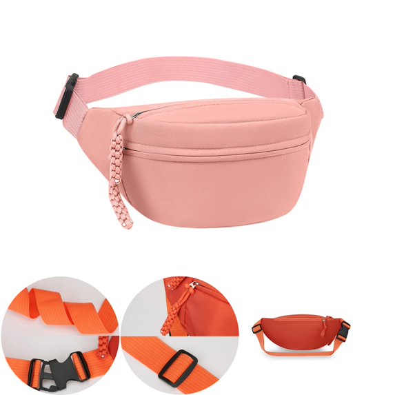 Clossjun Women Pure Colour Crossbody Bag Casual Lightweight Spacious Shoulder Packs Adjustable belt Waist Bags For Work Out Back To School Pink