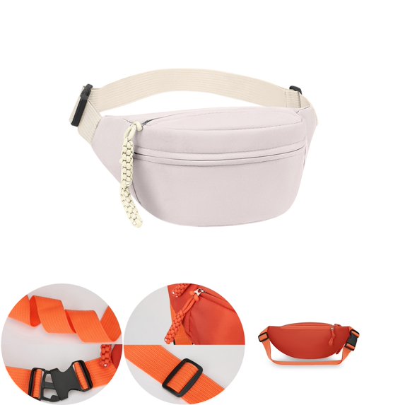 Clossjun Women Pure Colour Crossbody Bag Casual Lightweight Spacious Shoulder Packs Adjustable belt Waist Bags For Work Out Back To School White