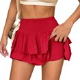thumbnail image 1 of Clossjun Women's High Waist Layered Ruffle Skirt Y2K Flared Mini Skirts Coquette Skorts Cute Daily Wear Skirts, 1 of 5