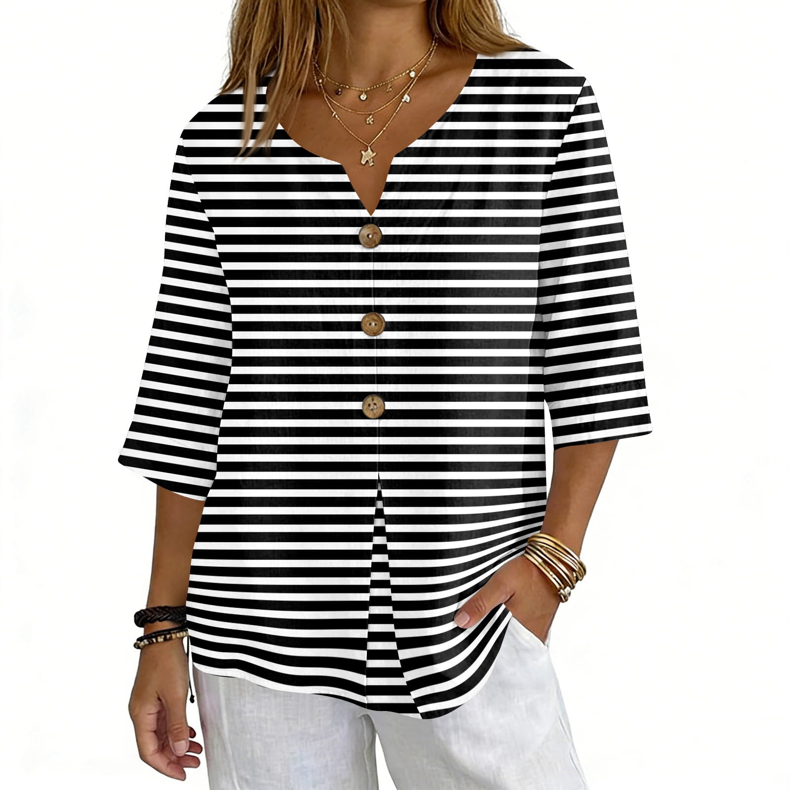 Clossjun Women's Tops Dressy Casual Summer Blouses Short Sleeve Button ...