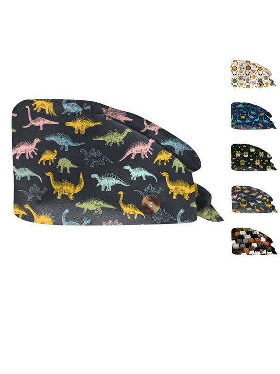 Womens Men Working Cap NUrsing Scrub Cap With Sweatband Adjustable Casual Daily Wear Unisex Tie Back Beanie Hats
